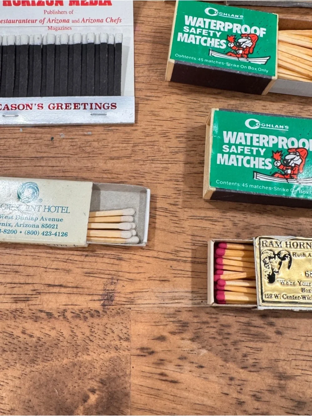 Vintage Matchbox Lot Of 10 Hilton Arizona Hotels Waterproof Advertising New Used